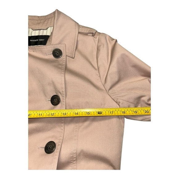 MAYSON GRAY Pink Trench Coat Double Button Waist Belt Knee Length Size 2 - Picture 11 of 16